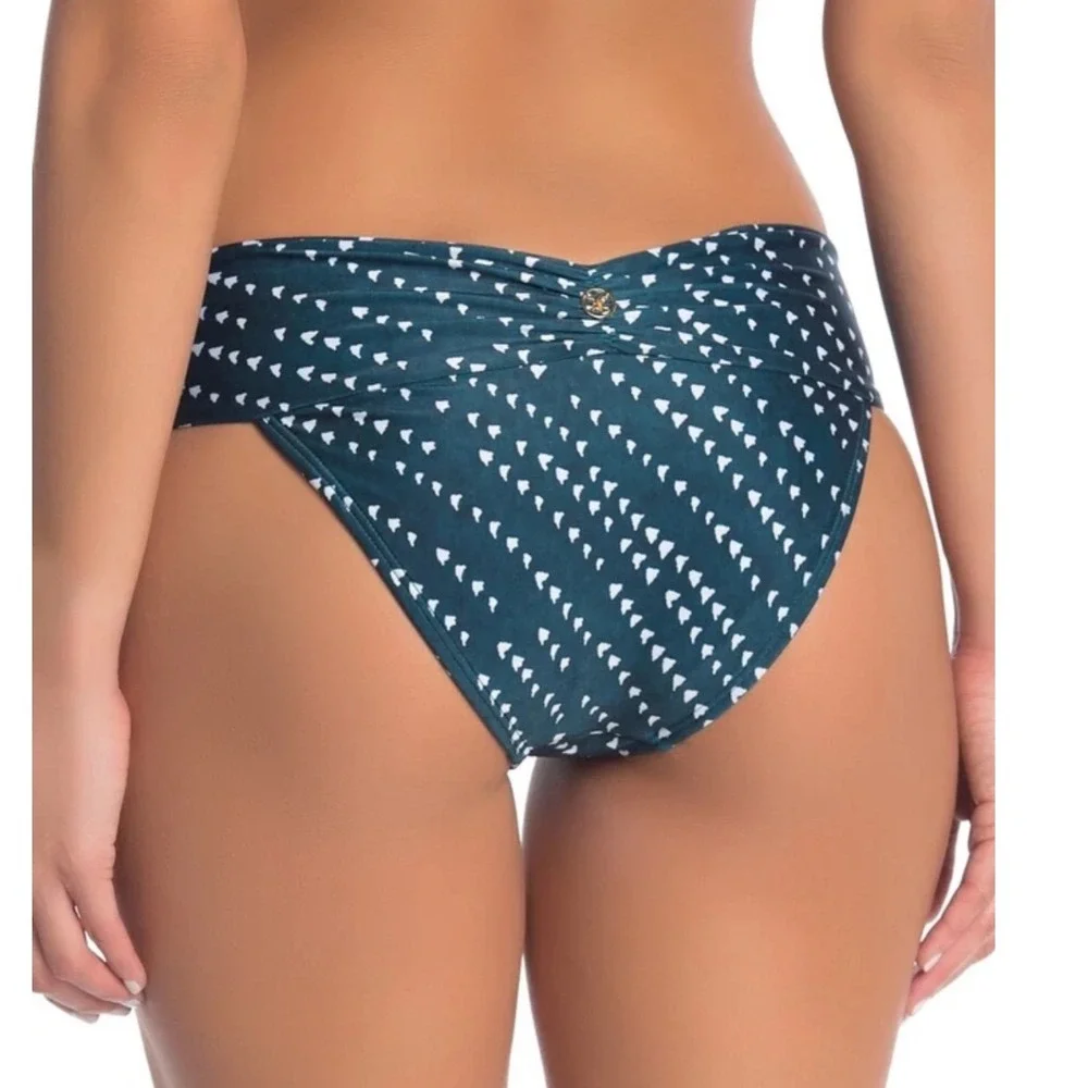 Vix by Paula Hermanny Bikini Bottom Teal‎ Geometric Pattern Cheeky Hipster S $96
